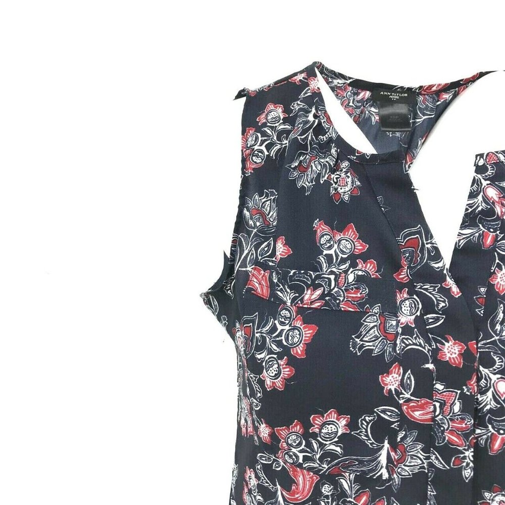 Ann Taylor Loft Floral Print Sleeveless Top Sz XS - Picture 2 of 7